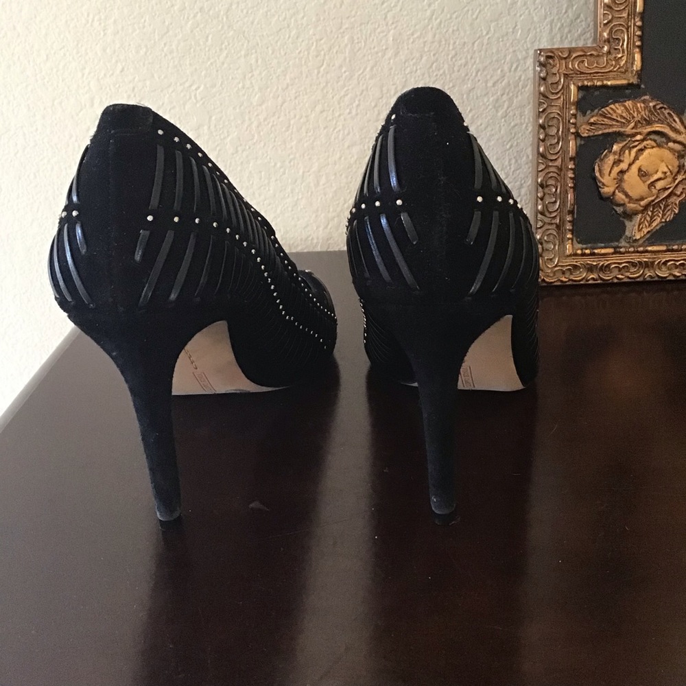 Vince Camuto Black Studded Pointed-Toe Heels - Picture 7 of 13